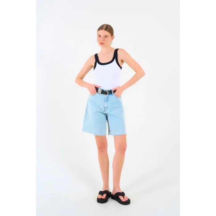 İki Renkli Atlet - Beyaz-Siyah