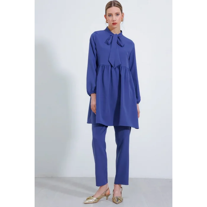 İndigo Örme Pantolon Tunik Alt Üst Takım 6654