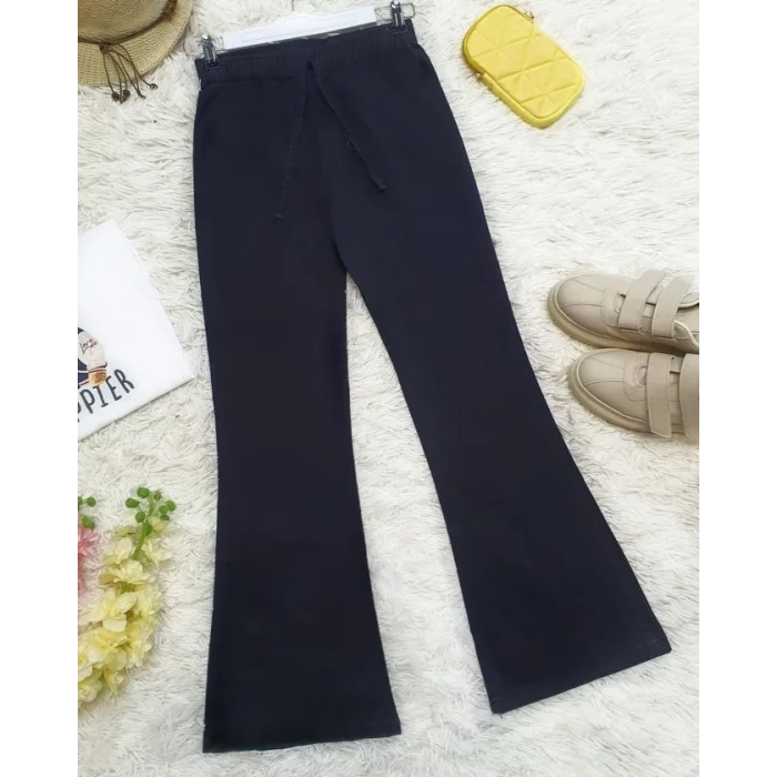 İspanyol Paça Bağcık Detaylı Kot Pantolon  -Laci