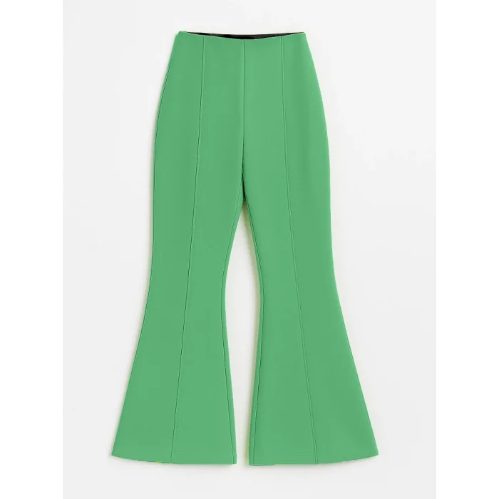 İspanyol Paça Beli Lastikli Likralı Pantolon -A.Yeşil