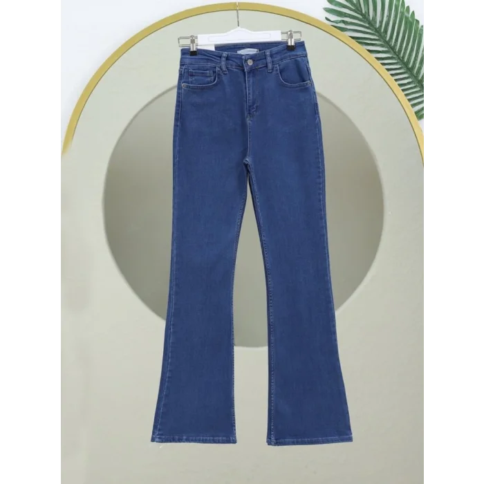 İspanyol Paça Yüksek Bel Kot Pantolon   -Laci