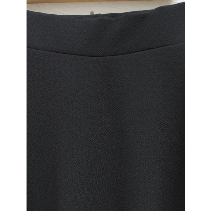 İthal Likralı Krep Kumaş Kiloş Çan Etek -Siyah