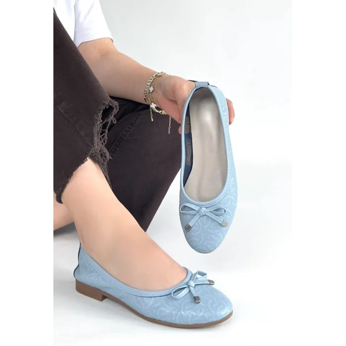 Jnues Mavi Deri Babet Ayakkabı