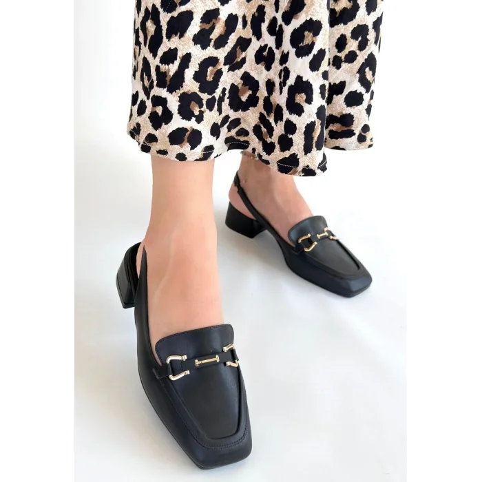 Joone Siyah Cilt Topuklu Ayakkabı