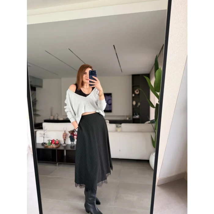 Kadın Atlet Bluz Ve Etek üçlü Takım