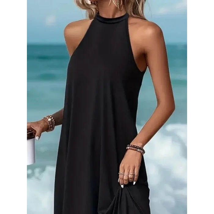 Kadın Daire Yakalı Reglan Kol Viskon Elbise