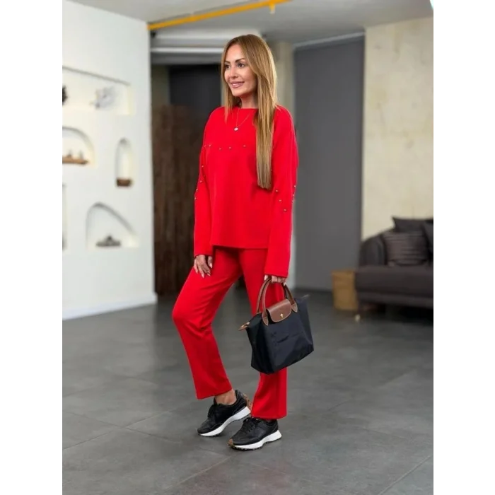 Kadın Inci Detay Modal Kumaş Ikili Takım