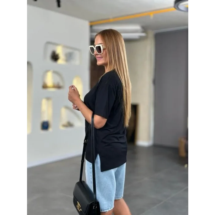 Kadın Kısa Kollu V Yaka Bluz