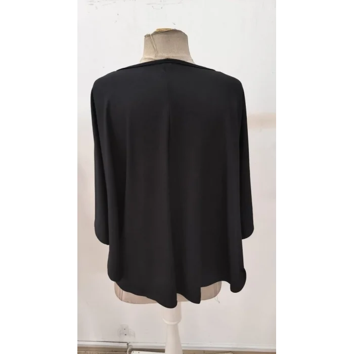 Kadın Kısa Kollu V Yakalı Salaş Viskon Bluz