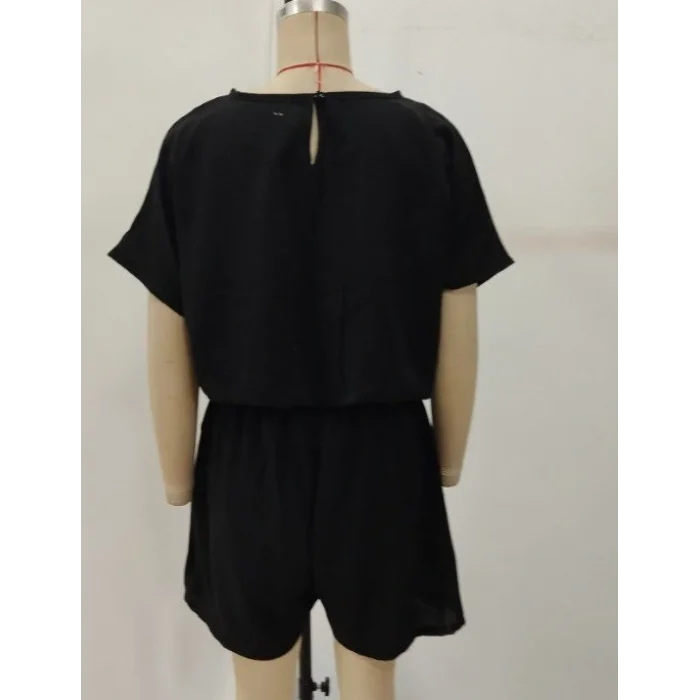 Kadın Kısa Kollu Yuvarlak Yakalı Ithal Keten Bluz Ve Short Ikili Takım