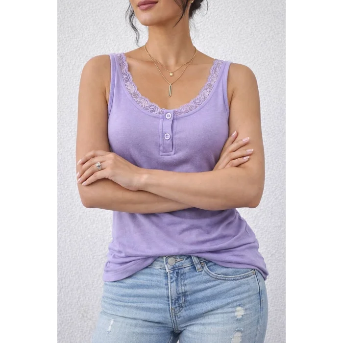 Kadın Omuz Askılı Dantel Güpür Detay Bluz