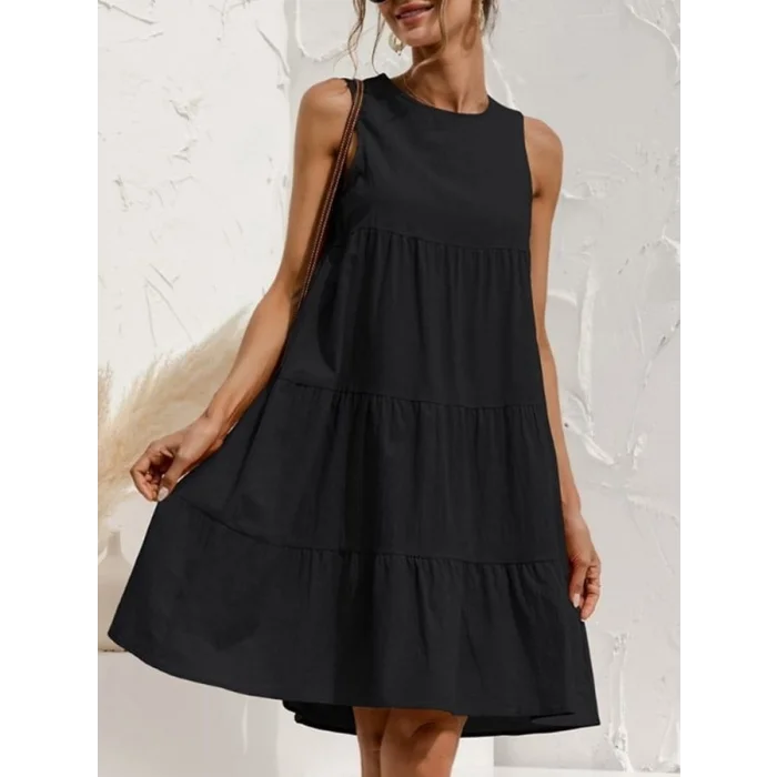 Kadın Sıfır Kol Bisiklet Yaka Aerobin Elbise