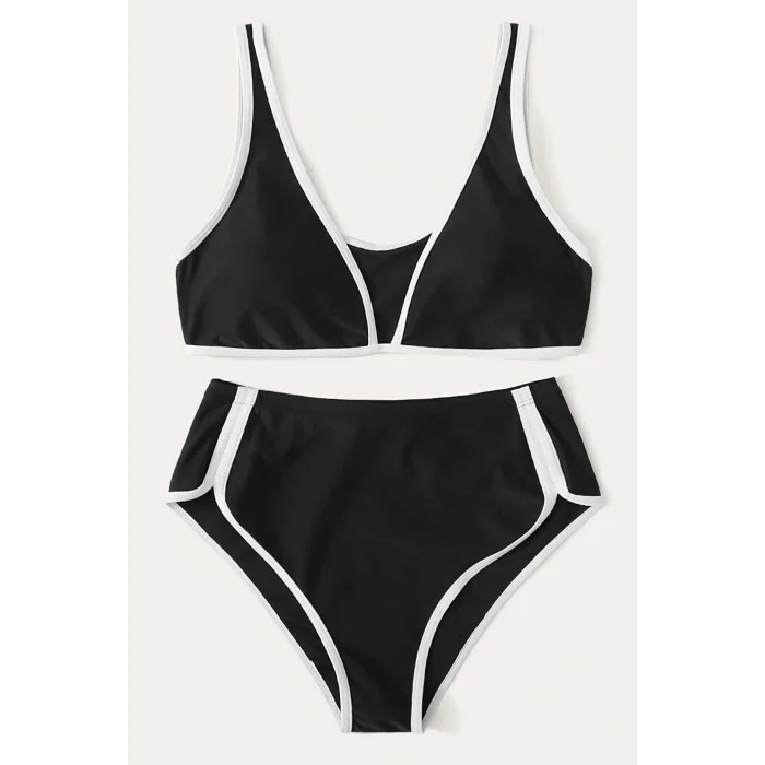 Kadın Siyah Pedli Yüksel Bel Sütyen Külot Takımı – Modern, Konforlu ve Günlük Kombinlere Uygun