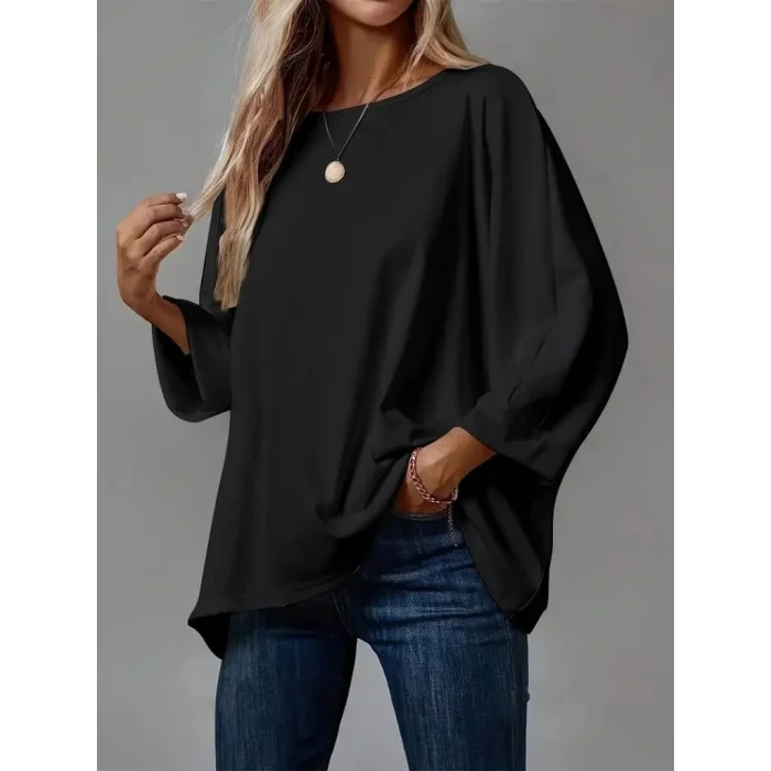 Kadın Truvakar Kollu Bisiklet Yaka Viskon Bluz