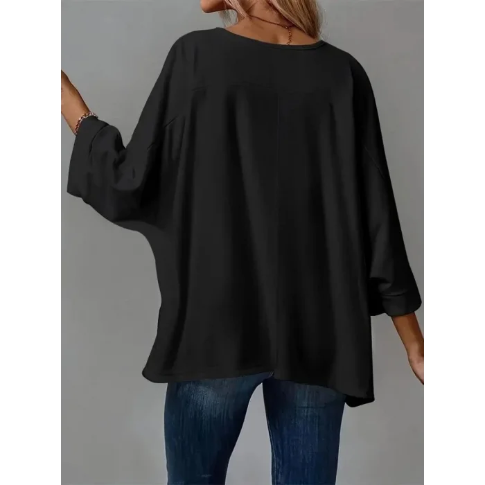 Kadın Truvakar Kollu Bisiklet Yaka Viskon Bluz