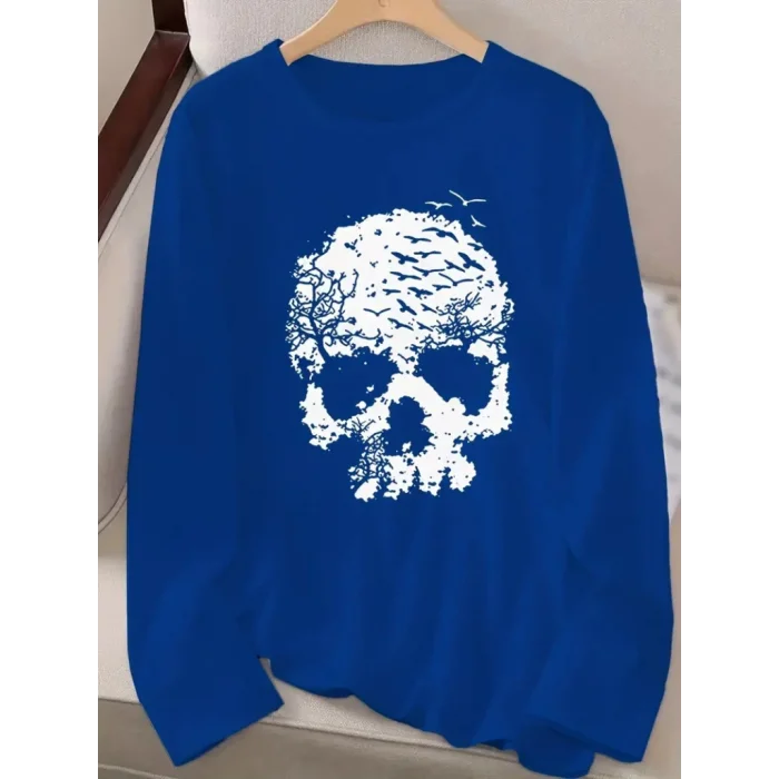 Kadın Uzun Kollu Bisiklet Yaka Ayçiçeği Desenli Viskon Bluz