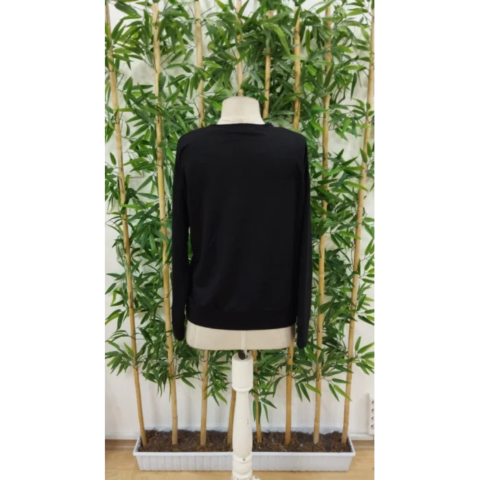 Kadın Uzun Kollu Bisiklet Yaka Viskon Iki Iplik Bluz