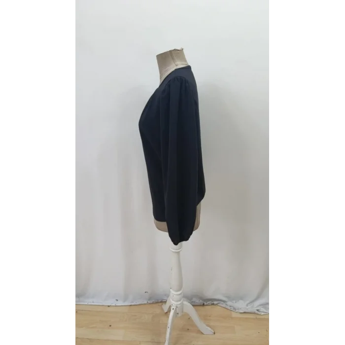 Kadın Uzun Kollu Damla Detaylı Ithal Krep Bluz