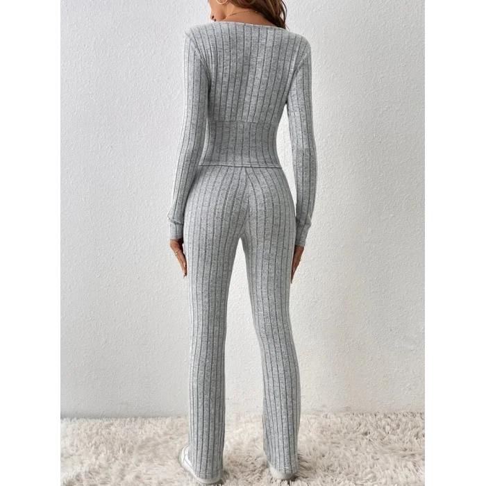 Kadın Uzun Kollu şardonlu Kaşkorse Ikili Takım