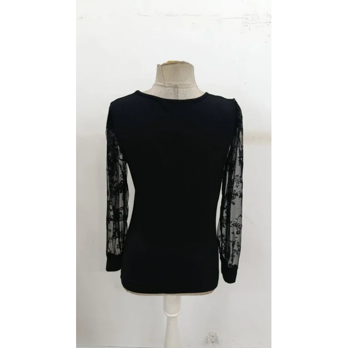 Kadın Uzun Kollu V Yakalı Dantelli Viskon Bluz