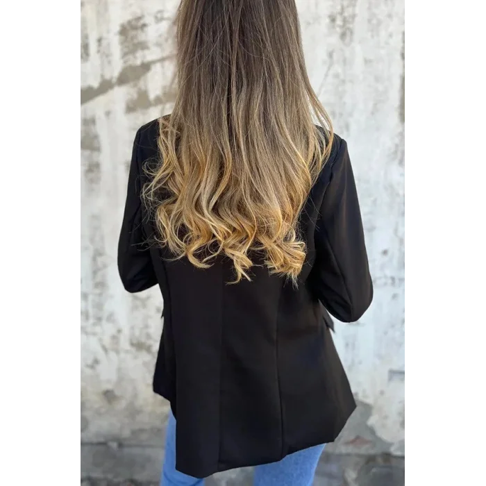 Kadın Uzun Kollu Yakalı önü Açık Leopar Desen Detaylı Astarlı Atlas Ceket