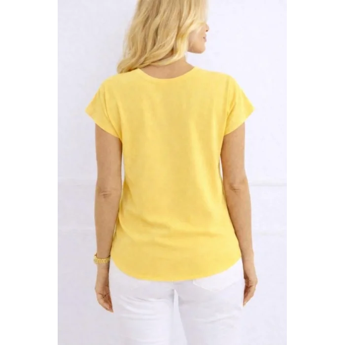 Kadın V Yaka Kısa Kol Dokuma Viskon Kumaş Bluz