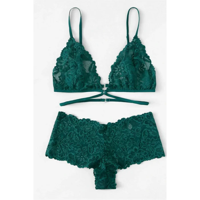 Kadın Yeşil Özel Şık Sütyen Külot Takımı – Modern, Konforlu ve Günlük Kombinlere Uygun