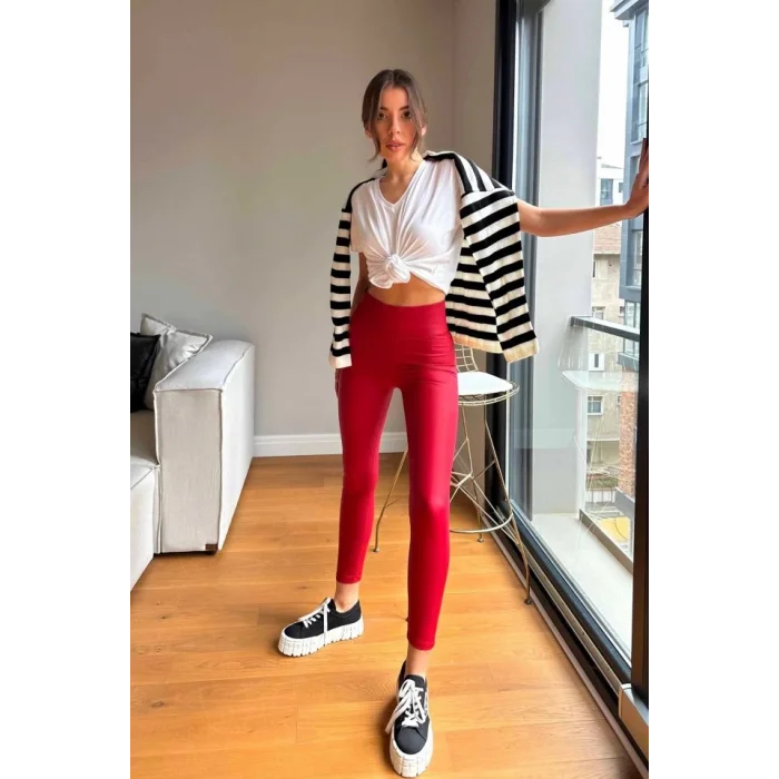 Kadın Yüksek Bel Içi şardonlu Fırsat ürün Toparlayıcı Tayt