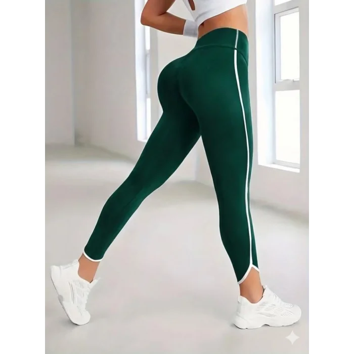 Kadın Yüksek Bel Yan şerit Detaylı Dalgıç Tayt