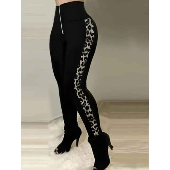 Kadın Yüksek Bel Yan şerit Detaylı Dalgıç Tayt