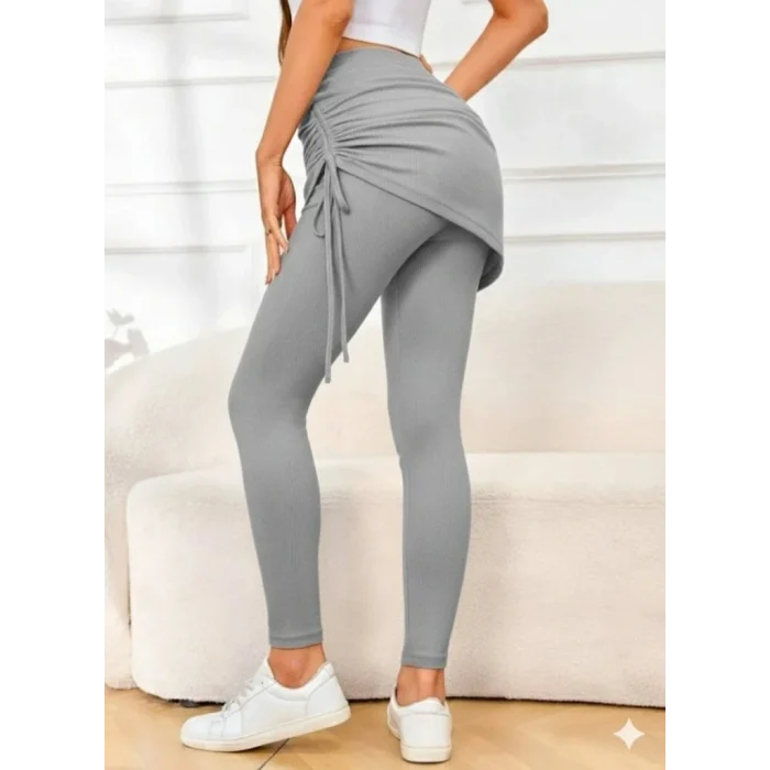 Kadın Yüksek Bel Yandan Büzgülü Alttan Uzun Kaşkorse Tayt Etek