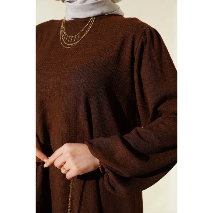 Kahverengi Tunik Pantolon Alt Üst Takım 6663