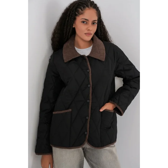 Kapitone Oversize Mont 5226 - Siyah