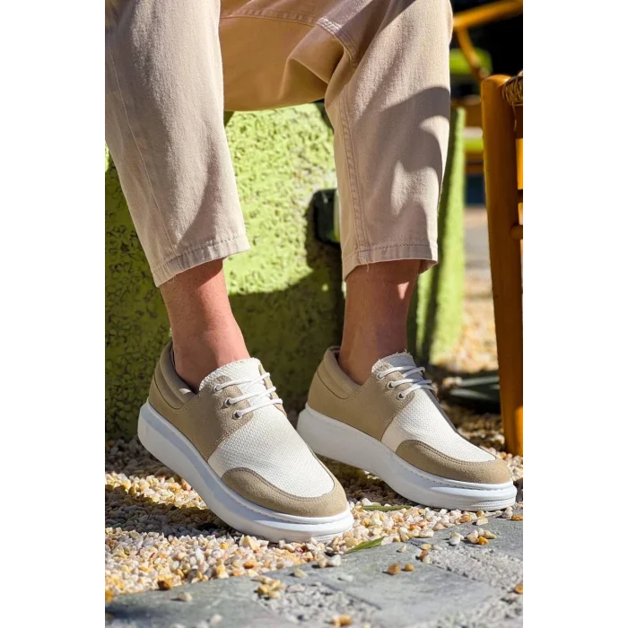 KB-042  Kuback Bağcıklı Bej Günlük Erkek Ayakkabı