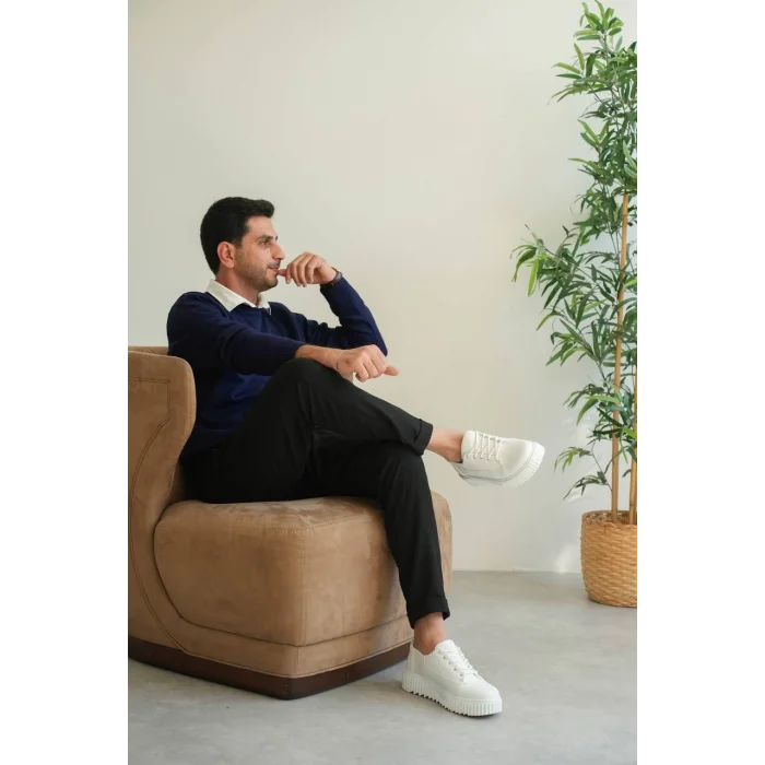 KB-X516 Kuback Beyaz Cilt Günlük Erkek Ayakkabı