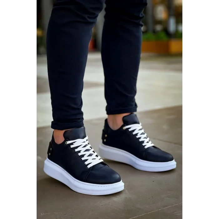 KB047  Kuback Siyah Cilt Günlük Erkek  Ayakkabı