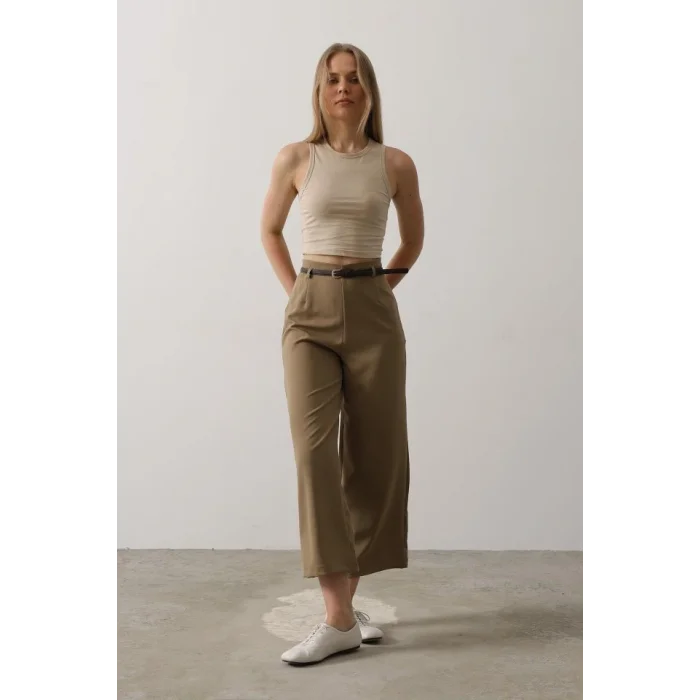 Kemer Pens Detaylı Pantolon - Haki