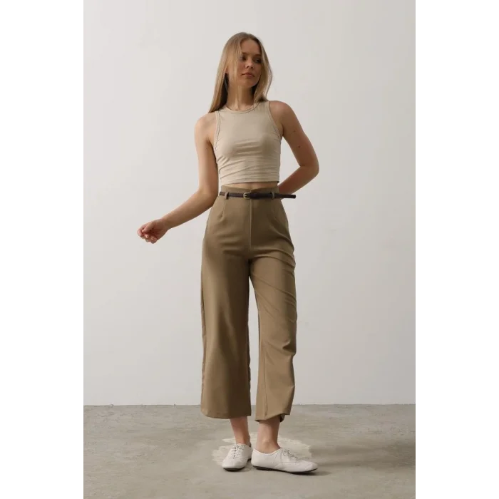 Kemer Pens Detaylı Pantolon - Haki