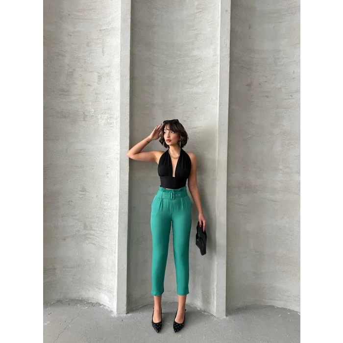 Kemerli havuç pantolon