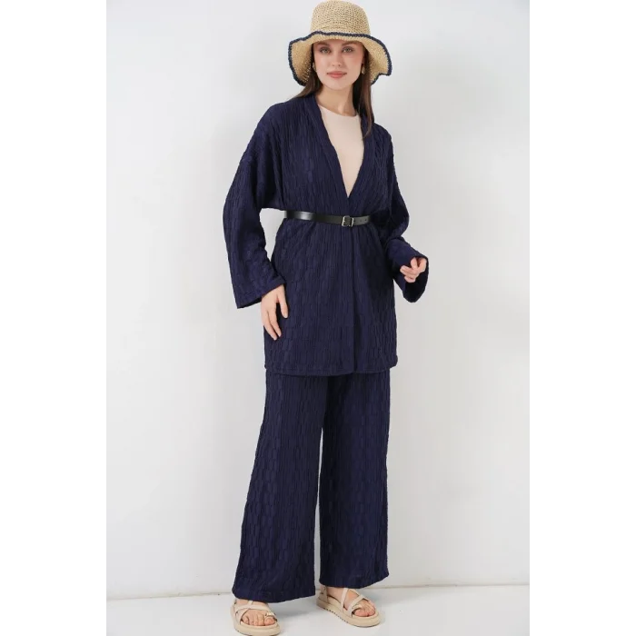 Kimono Pantolon İkili Takım 30078 - Lacivert