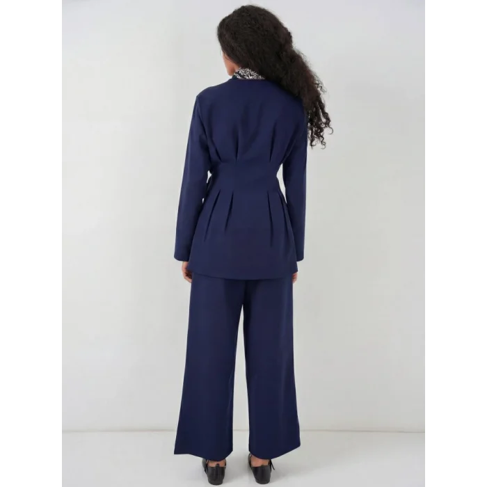 Kimono Pantolon Kumaş Takım 30054 - Lacivert