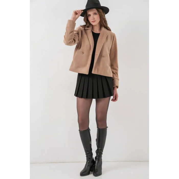 Kısa Kaşe Ceket 0725 - Bisküvi