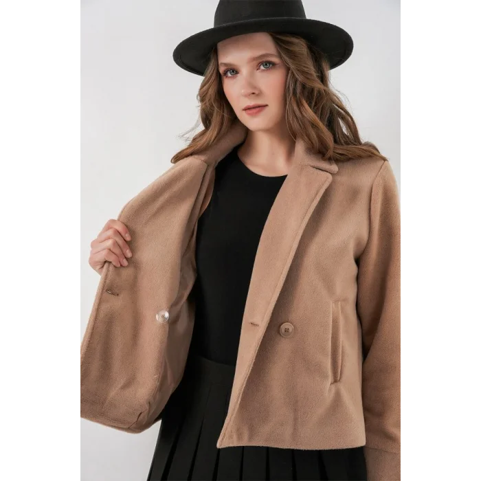 Kısa Kaşe Ceket 0725 - Bisküvi