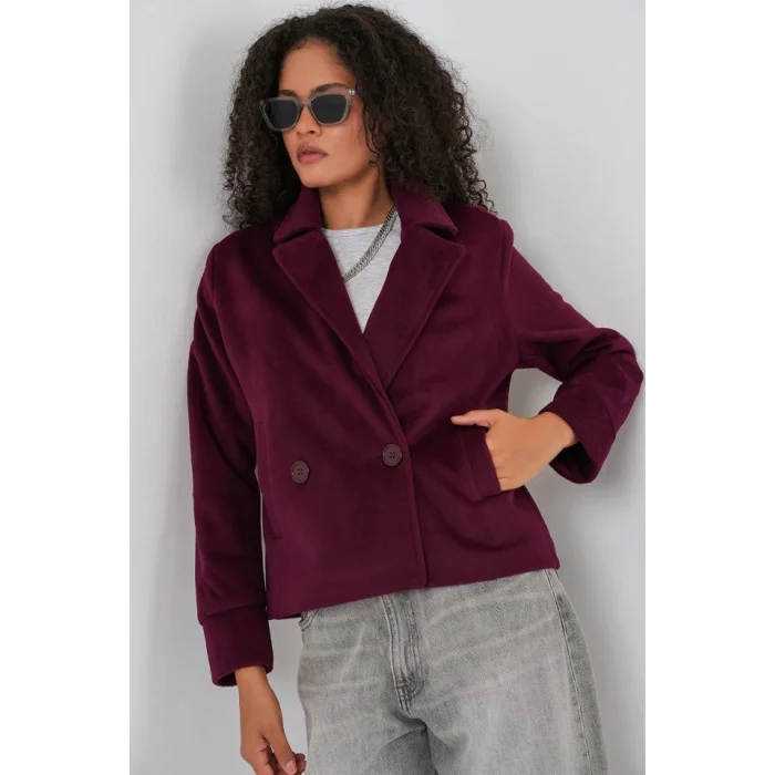 Kısa Kaşe Ceket 0725 - Bordo