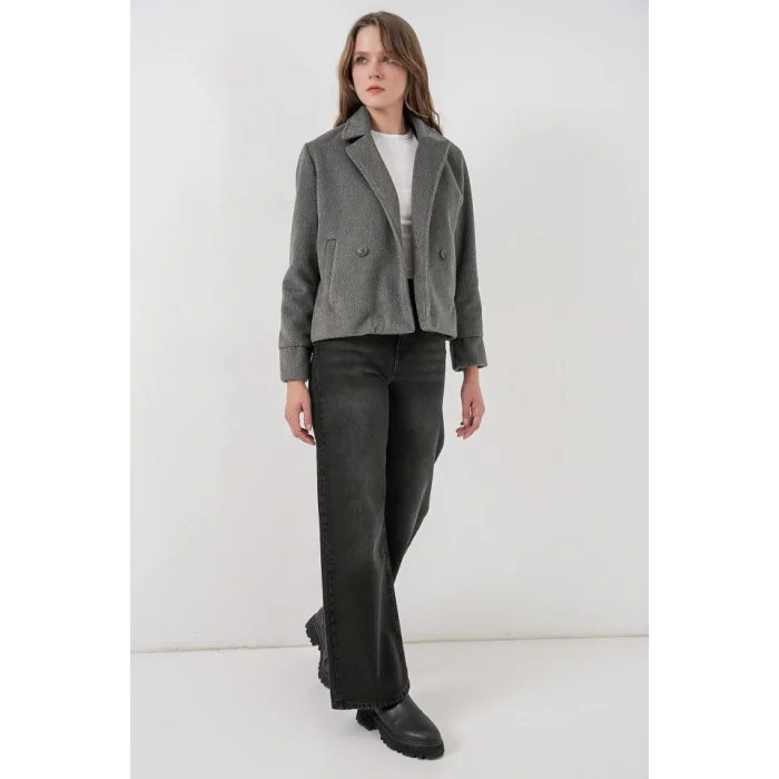 Kısa Kaşe Ceket 0725 - Gri