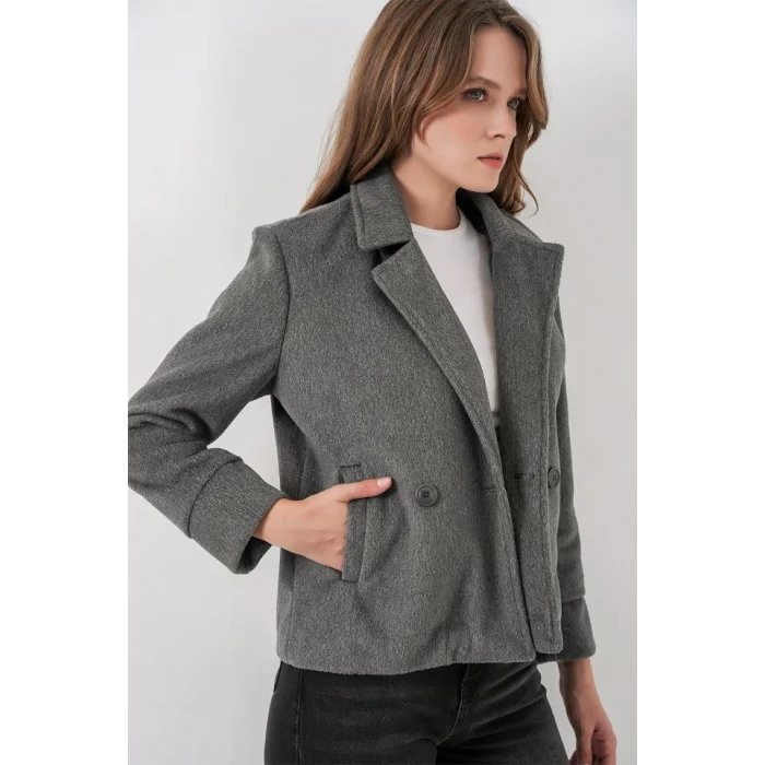 Kısa Kaşe Ceket 0725 - Gri
