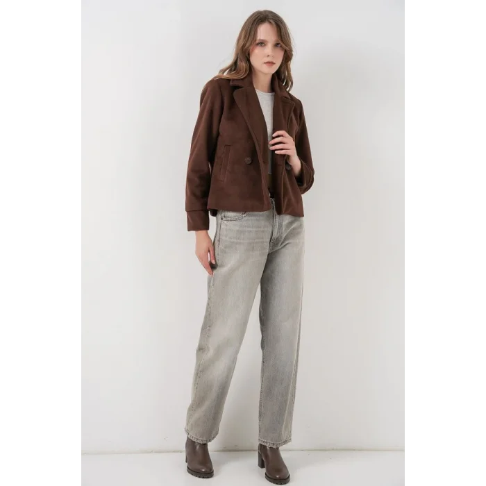 Kısa Kaşe Ceket 0725 - Kahverengi