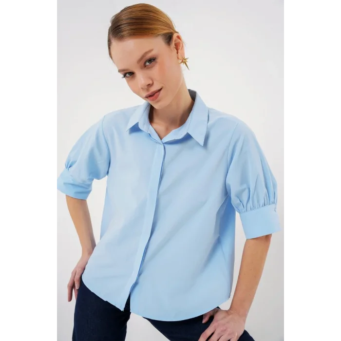 Kısa Kol Gömlek 20312 - Mavi