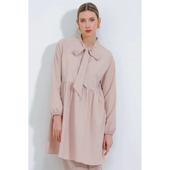 Krem Örme Pantolon Tunik Alt Üst Takım 6654