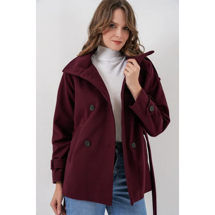 Kuşaklı Kaşe Kaban 9162 - Bordo